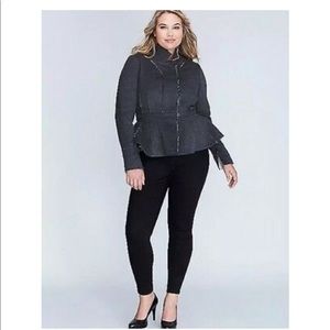 Wool peplum grey coat